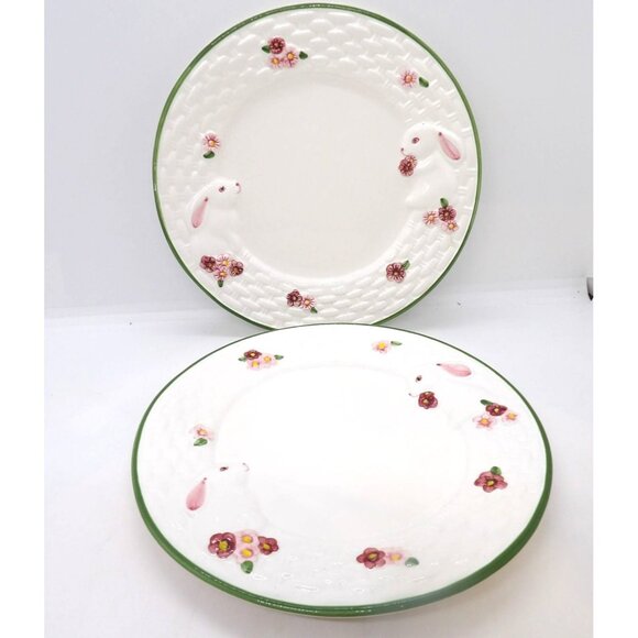 Vintage Avon Ceramic Bunny Desert Plates 7.25" Dia. New in Box - Picture 1 of 3